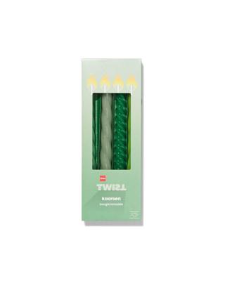HEMA Kaarsen met twist Ø2x25 groen - 4 stuks (groen)
