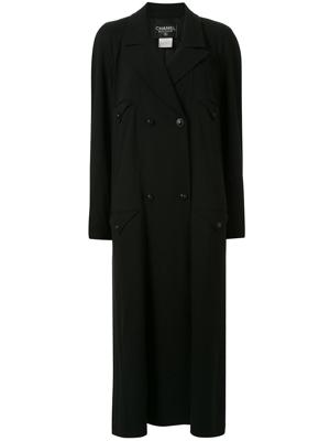 Chanel Pre-Owned loose fit double-breasted coat - Black