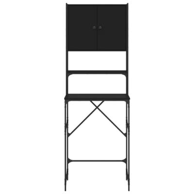 Wasmachinekast 68x48,5x194 cm zwart