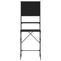 Wasmachinekast 67x48x194 cm bewerkt hout zwart - thumbnail