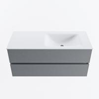 MONDIAZ VICA 110cm badmeubel onderkast Plata 2 lades. Wastafel CLOUD rechts 1 kraangat, kleur Talc. - thumbnail