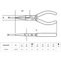 Beta Telefoontang, lange halfronde bekken, verchroomd, dubbele PVC handgreep 1166 160 - 011660006 - thumbnail