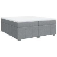 Boxspring met matras stof lichtgrijs 90x190 cm - thumbnail