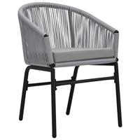 3-delige Bistroset met kussens PVC-rattan antraciet - thumbnail