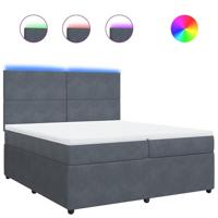 Boxspring met matras fluweel donkergrijs 200x200 cm - thumbnail