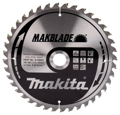 Makita Accessoires Zaagb. 260x30 40T - B-08981 - B-32770 Makita Accessoires Zaagb. 260x30 40T - B-08981 - B-32770