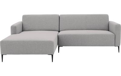 Goossens Bank Key West lichtgrijs, stof, 2-zits, modern design