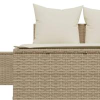 Ligbed 2-persoons met kussens poly rattan beige - thumbnail