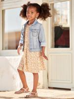 Personaliseerbare denim jasje voor meisjes double stone - thumbnail