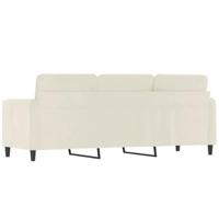 Driezitsbank 180 cm fluweel crmekleurig - thumbnail