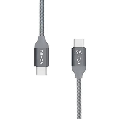 Nevox 1653 USB-kabel 1m USB 2.0 USB C grijs, zilver
