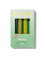 HEMA Twistkaarsen Ø2.2x14 groen - 4 stuks (groen) - thumbnail