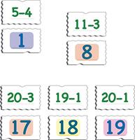 Selecta Larsen memopuzzel - aftrekken met getallen van 0-20, 40st. - thumbnail