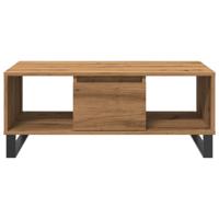 Salontafel 90x50x36,5 cm bewerkt hout artisanaal eikenkleurig - thumbnail