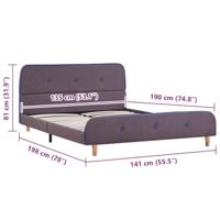 Bedframe zonder matras stof taupe 135x190 cm - thumbnail