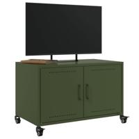 Tv-meubel 68x39x43,5 cm koudgewalst staal olijfgroen - thumbnail