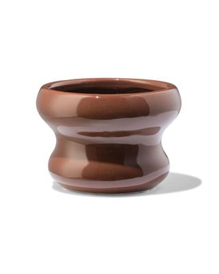 HEMA Bloempot ⌀13x9cm keramiek blob bruin (donkerbruin)