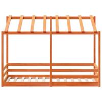 Kinderbed met bedhuis 75x190 cm massief grenenhout wasbruin - thumbnail