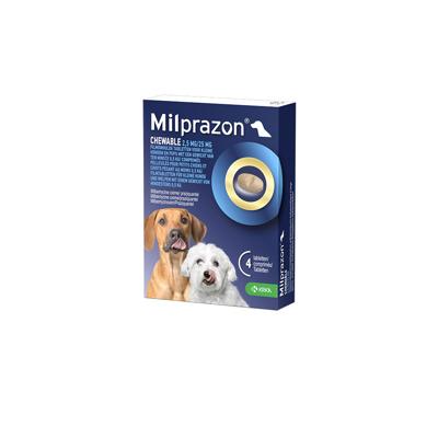Milprazon Chewable 2,5 mg / 25 mg pup en kleine hond 48 tabletten Milprazon Chewable 2,5 mg / 25 mg pup en kleine hond 48 tabletten