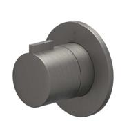 Afbouwdeel IVY Pact Inbouw Stopkraan Symmetry Met Rond Rozet Geborsteld Metal Black PVD - thumbnail