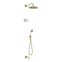 Regendoucheset Tres Clasic Inbouw Elektronische Thermostaat Incl. Handddouche 3-weg Verouderd Messing Mat - thumbnail