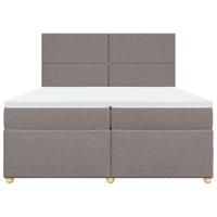 Boxspring met matras stof taupe 200x200 cm - thumbnail