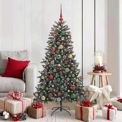 VidaXL Kunstkerstboom met 150 led groen 150 cm pvc en plastic en staal VidaXL Kunstkerstboom met 150 led groen 150 cm pvc en plastic en staal