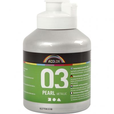 A-color Acrylverf metallic, metallic, zilver, 500 ml/ 1 fles