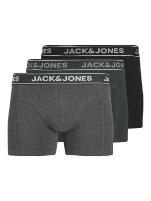 Jack & Jones Jacblack Friday Trunks 3 Pack Boxershorts Dark Grey Melange