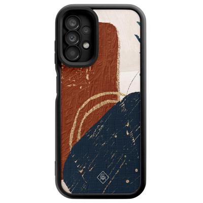 Samsung Galaxy A13 4G zwarte case - Abstract terracotta