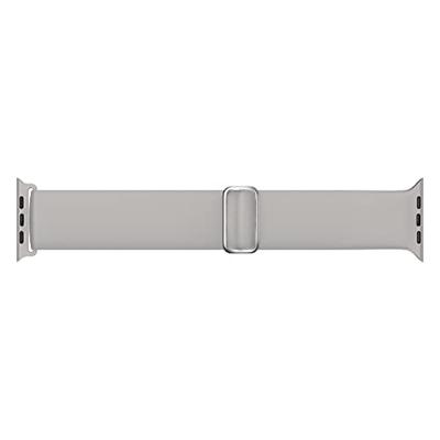 By Qubix - Elastische Solo Loop bandje - Grijs - Compatible met Apple Watch 38mm / 40mm / 41mm / 42mm - Compatible Apple watch bandjes