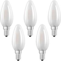OSRAM HOMELIGHTING 4058075090682 LED-lamp Energielabel E (A - G) E14 Kaars 4.2 W = 40 W Warmwit (Ø x l) 35 mm x 100 mm Filament / Retro-LED 5 stuk(s) - thumbnail