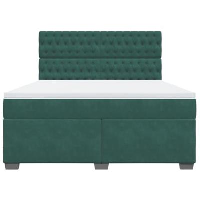 Boxspring met matras fluweel donkergroen 180x200 cm