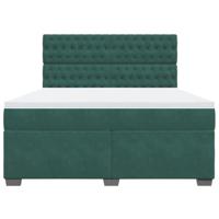 Boxspring met matras fluweel donkergroen 180x200 cm - thumbnail