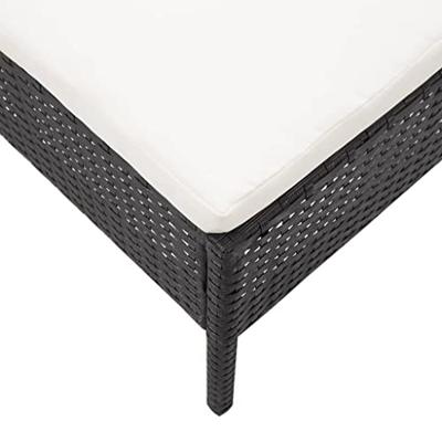 3-delige Loungeset met kussens poly rattan zwart 3-delige Loungeset met kussens poly rattan zwart