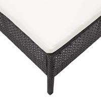 3-delige Loungeset met kussens poly rattan zwart - thumbnail