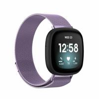 By Qubix - Compatible met Fitbit Versa 3/4 & Sense 1/2 milanese bandje - Small - Paars - Compatible fitbit bandje - thumbnail