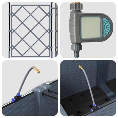 VidaXL Tuin bloempot 3 pcs licht grijs staal