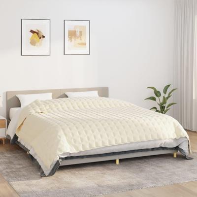 VidaXL Verzwaringsdeken 220x260 cm 11 kg stof lichtcrèmekleurig VidaXL Verzwaringsdeken 220x260 cm 11 kg stof lichtcrèmekleurig