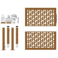 Poort met kruisontwerp 105x105 cm weervast staal - thumbnail