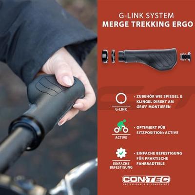 CONTEC handvatten "merge trekking ergo" ct grips merge trekking ergo,140mm,black