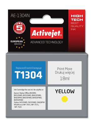 Activejet AE-1304N inkt (vervangt Epson T1304; Supreme; 18 ml; geel)
