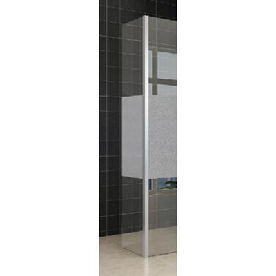 Wiesbaden Zijpaneel 350x2000mm met Hoekprofiel voor Inloopdouche - NANO - Gedeelte Mat Glas/Chroom