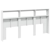 Hoofdbordkast met LED-verlichting 200x17x102 cm wit - thumbnail