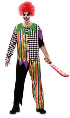 Killer Clown Kostuum Regenboog Man