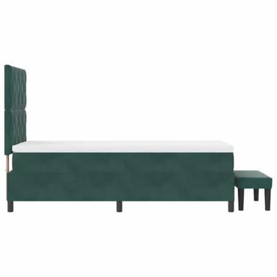 Boxspring bed met matras Donkergroen 100 x 200 cm Fluweel