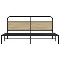 Bedframe zonder matras metaal sonoma eikenkleur 200x200 cm - thumbnail