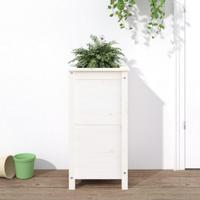 VidaXL Plantenbak 40x40x78 cm massief grenenhout wit - thumbnail