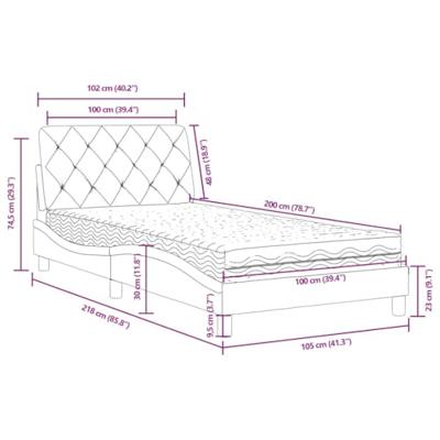 Bed met matras fluweel donkergroen 100x200 cm