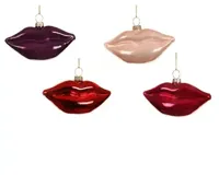 Decoris kersthanger glas lippen - assortiment - thumbnail